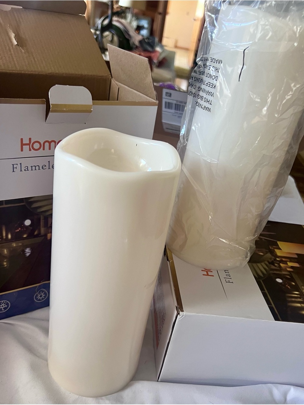 Ivory Flameless LED Pillar Candle - Set of 2